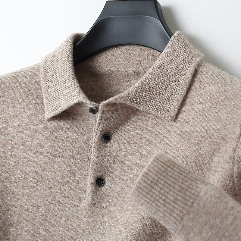Norvienne | Cashmere Long Sleeve Polo Sweater 6