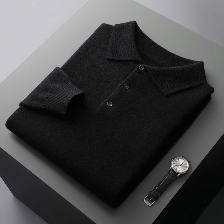 Norvienne | Cashmere Long Sleeve Polo Sweater 5