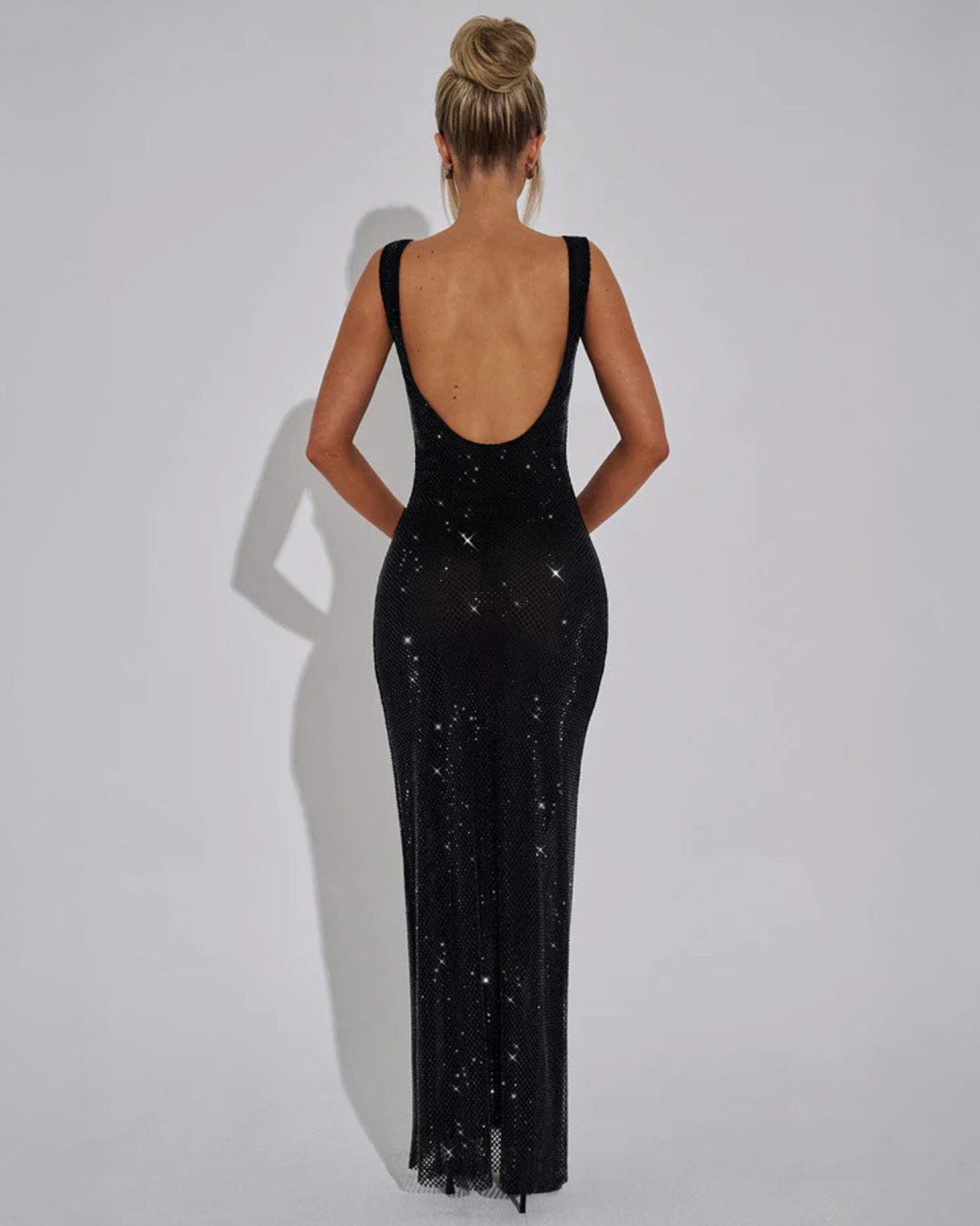 Lumirelle | Women's Embellished Evening Gown – Elegant Square-Neck Floor-Length Maxi Dress 20