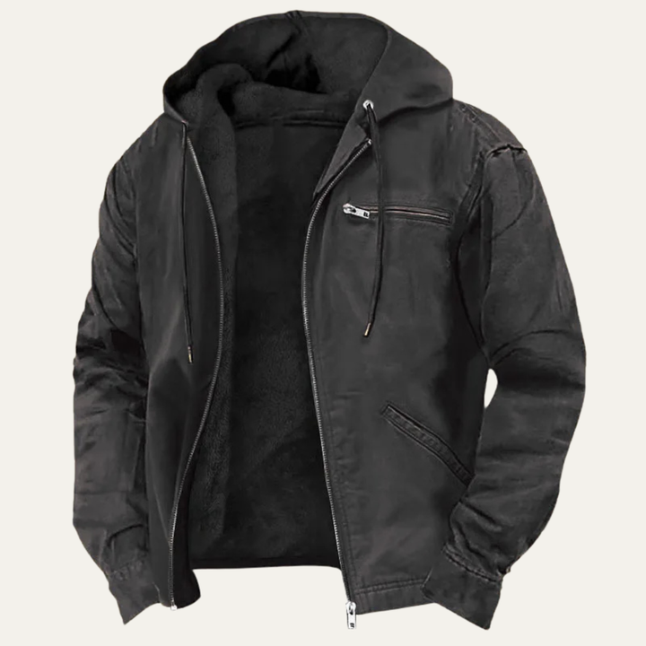 Roventon | Men’s Vintage Fleece-Lined Hooded Jacket