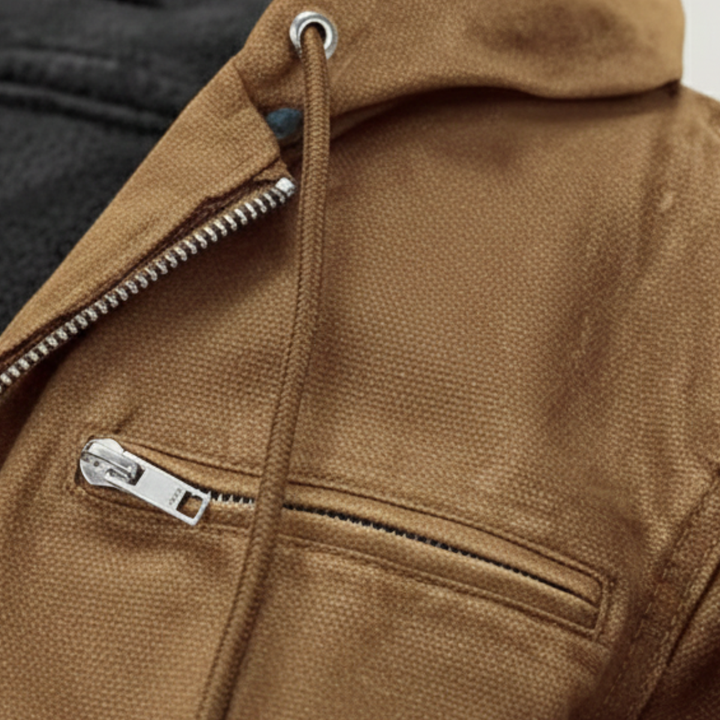 Roventon | Men’s Vintage Fleece-Lined Hooded Jacket