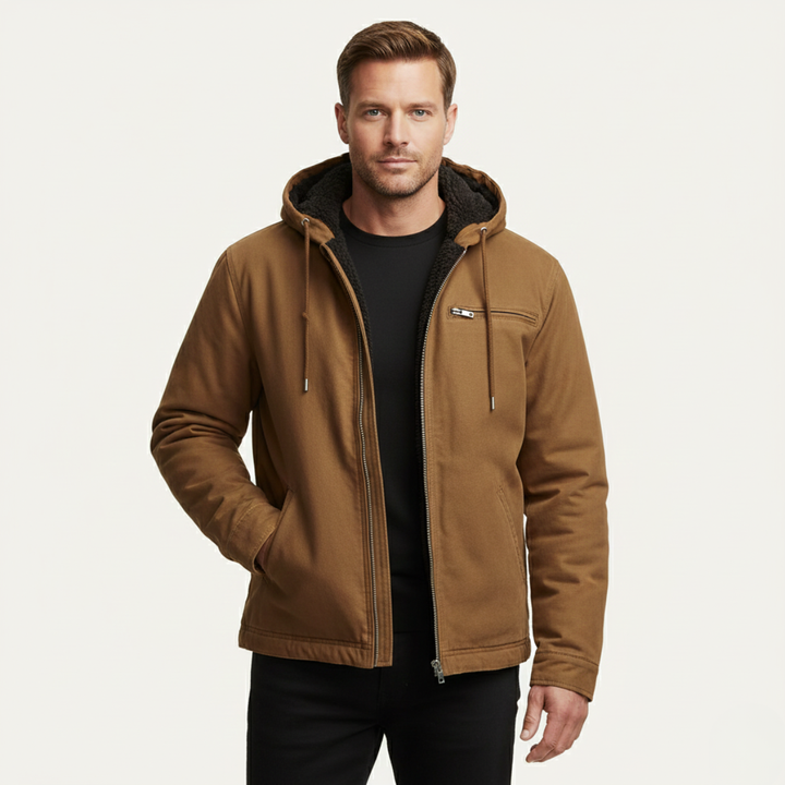 Roventon | Men’s Vintage Fleece-Lined Hooded Jacket