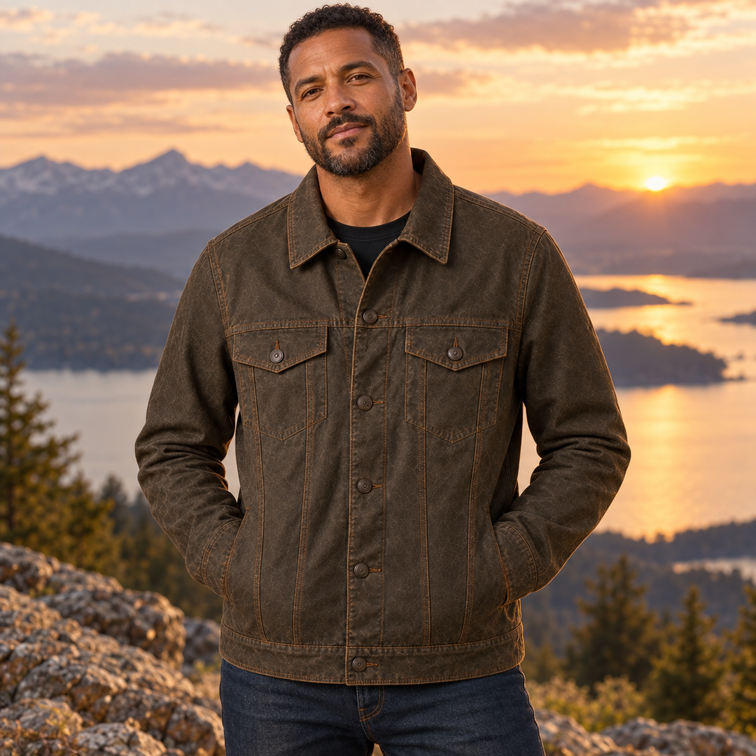 Brackenford | Men's Water-Resistant Waxed Cotton Trucker Jacket