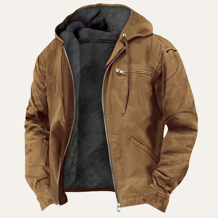 Roventon | Men’s Vintage Fleece-Lined Hooded Jacket