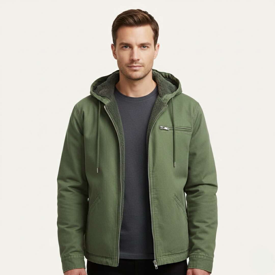 Roventon | Men’s Vintage Fleece-Lined Hooded Jacket