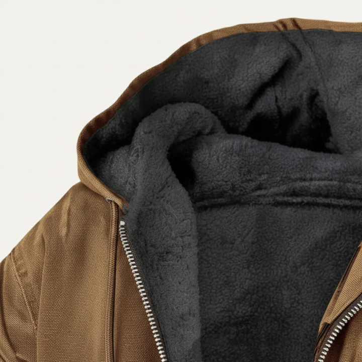 Roventon | Men’s Vintage Fleece-Lined Hooded Jacket