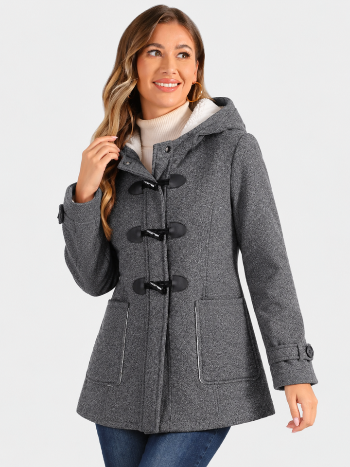 Valdoria | Women's Long Warm Hooded Duffle Coat