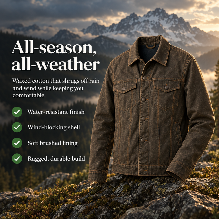 Brackenford | Men's Water-Resistant Waxed Cotton Trucker Jacket