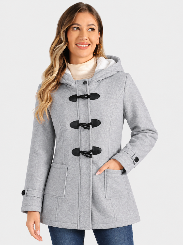Valdoria | Women's Long Warm Hooded Duffle Coat