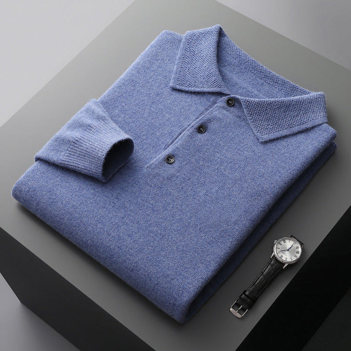 Norvienne | Cashmere Long Sleeve Polo Sweater 3