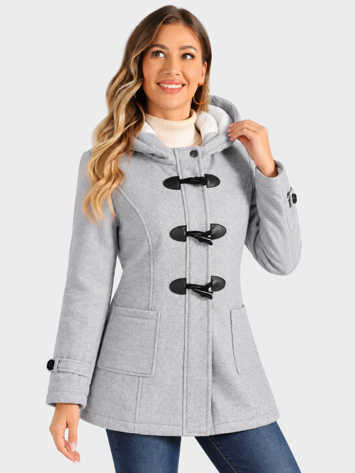 Valdoria | Women's Long Warm Hooded Duffle Coat