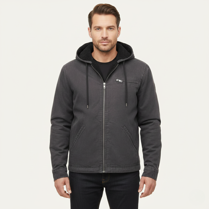 Roventon | Men’s Vintage Fleece-Lined Hooded Jacket