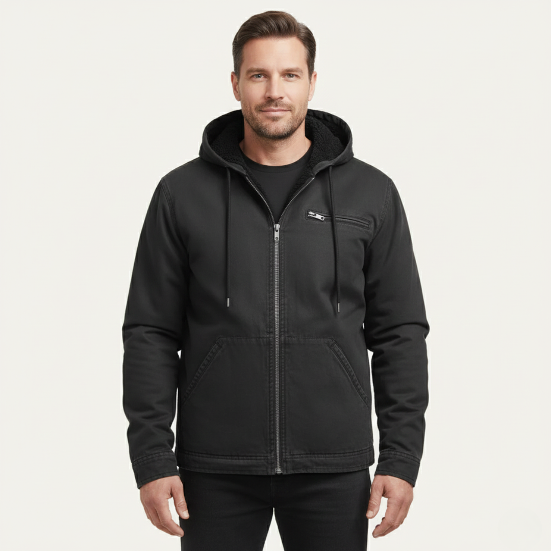Roventon | Men’s Vintage Fleece-Lined Hooded Jacket