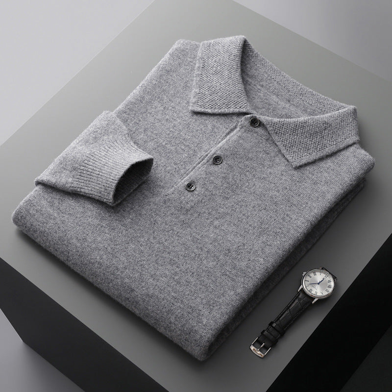 Norvienne | Cashmere Long Sleeve Polo Sweater 2