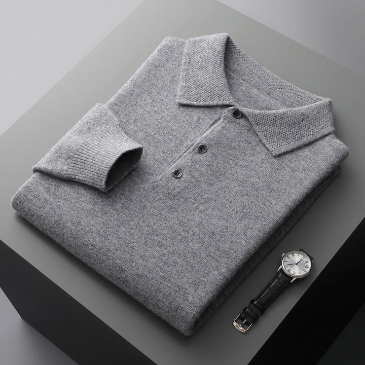 Norvienne | Cashmere Long Sleeve Polo Sweater 2