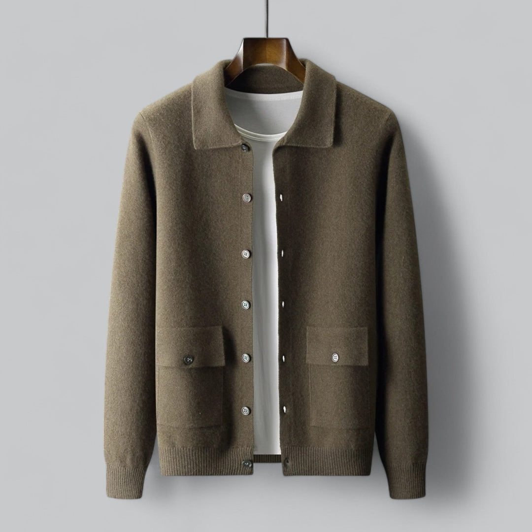 Merovant | Men's Luxury Cashmere & Merino Wool Button-Up Cardigan 1