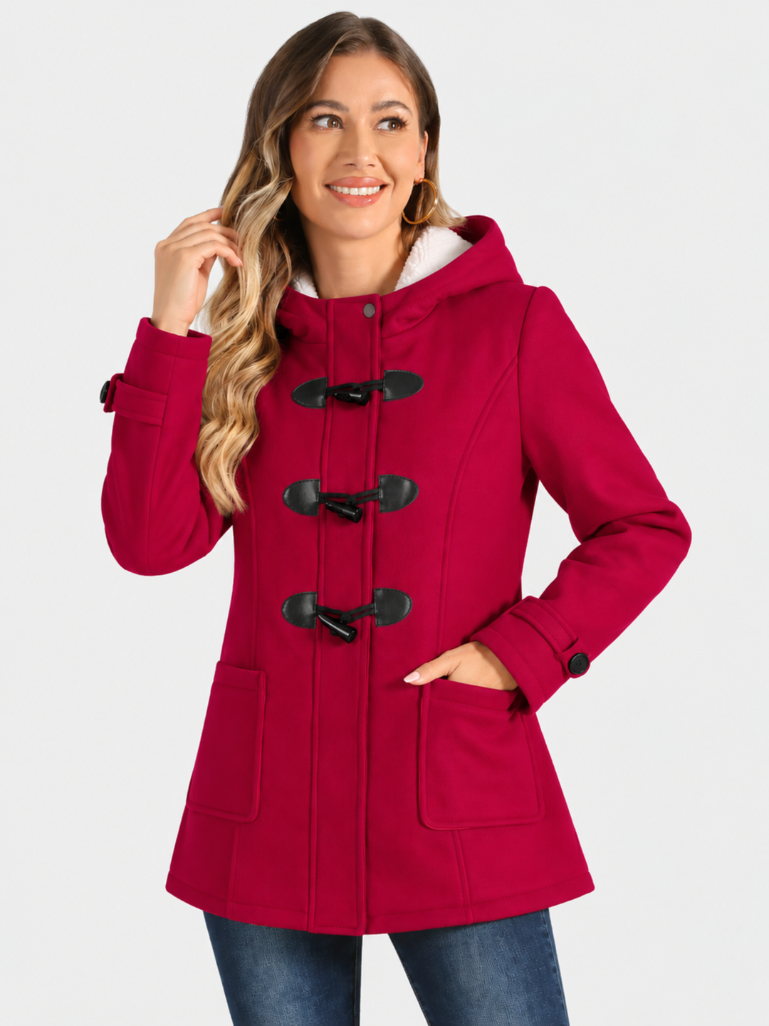 Valdoria | Women's Long Warm Hooded Duffle Coat