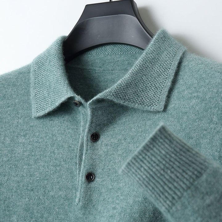 Norvienne | Cashmere Long Sleeve Polo Sweater 7