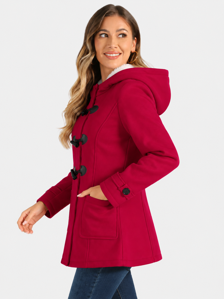 Valdoria | Women's Long Warm Hooded Duffle Coat
