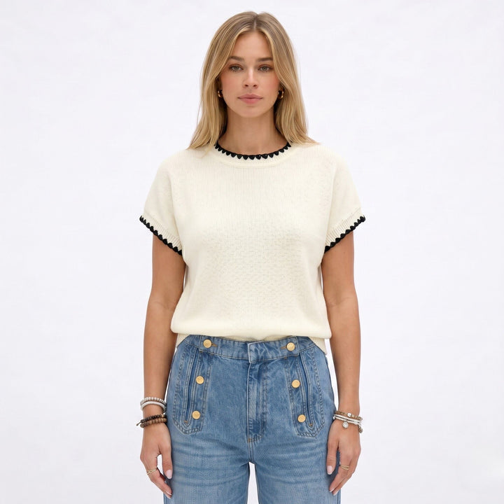 Ameline | Women’s Short-Sleeve Knit Sweater