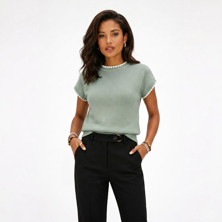 Ameline | Women’s Short-Sleeve Knit Sweater