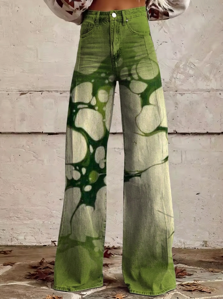 Aurevia | Women’s Abstract Print Wide-Leg Trousers
