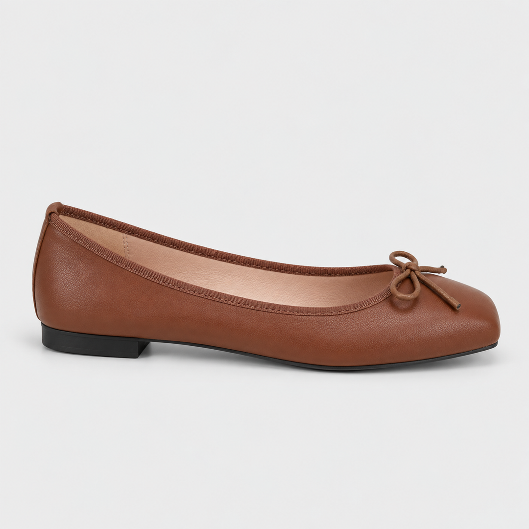 Bowelisse | Women's Elegant Bow Ballet Mules – Round-Toe Slip-On Flat Shoes 7