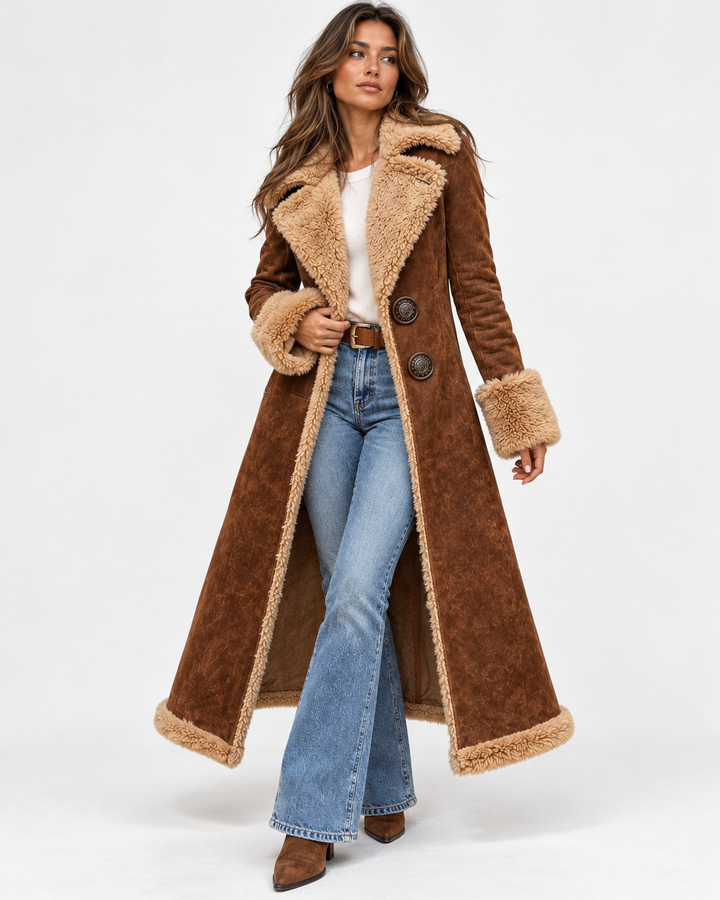 Valmirelle | Women's Vintage Longline Faux Fur Coat 4