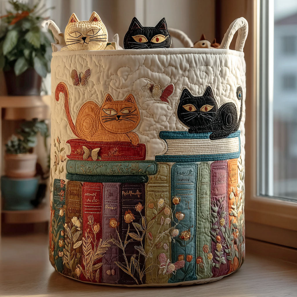 Linovelle | Decorative Quilted Laundry Basket with Handles – Foldable Fabric Storage Hamper 1