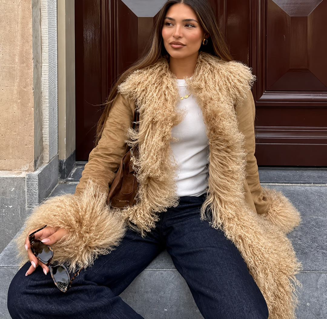 Vesperelle | Women's Elegant Plush Faux Fur Open-Front Coat 1