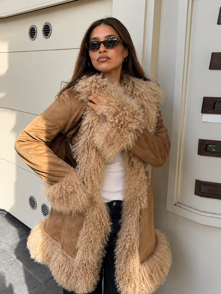 Vesperelle | Women's Elegant Plush Faux Fur Open-Front Coat 9