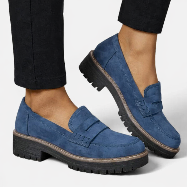 Suvella | Women's Orthopaedic Suede-Look Block Heel Loafers