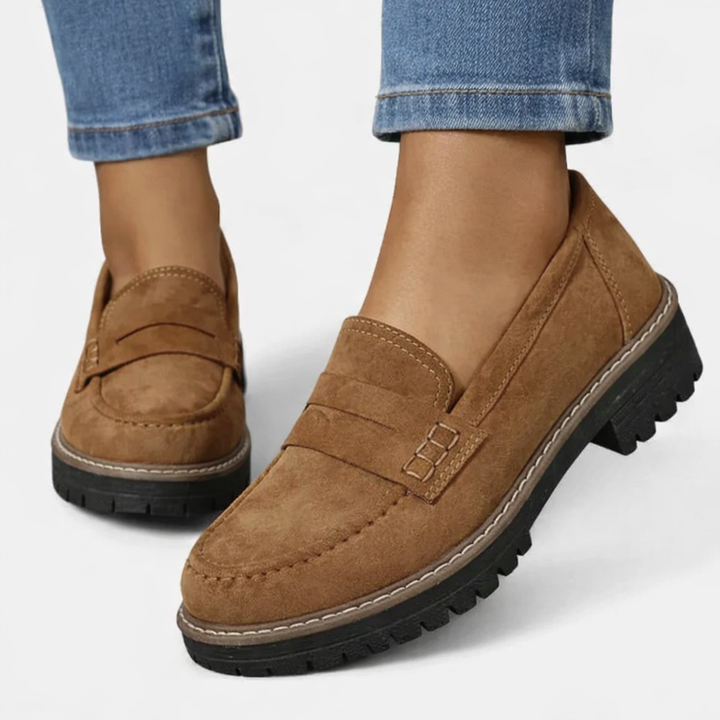 Suvella | Women's Orthopaedic Suede-Look Block Heel Loafers
