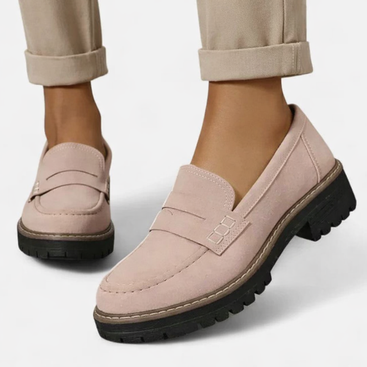 Suvella | Women's Orthopaedic Suede-Look Block Heel Loafers