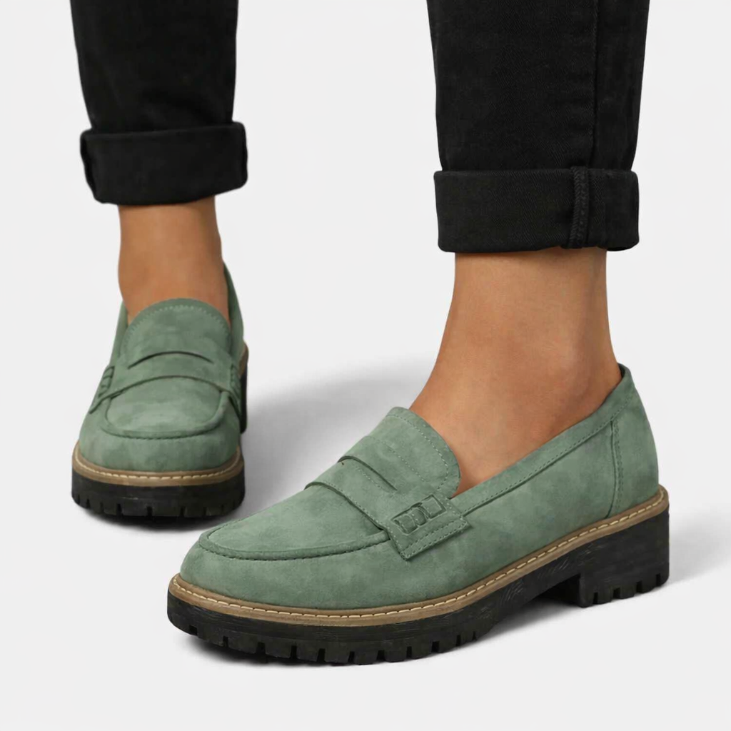 Suvella | Women's Orthopaedic Suede-Look Block Heel Loafers