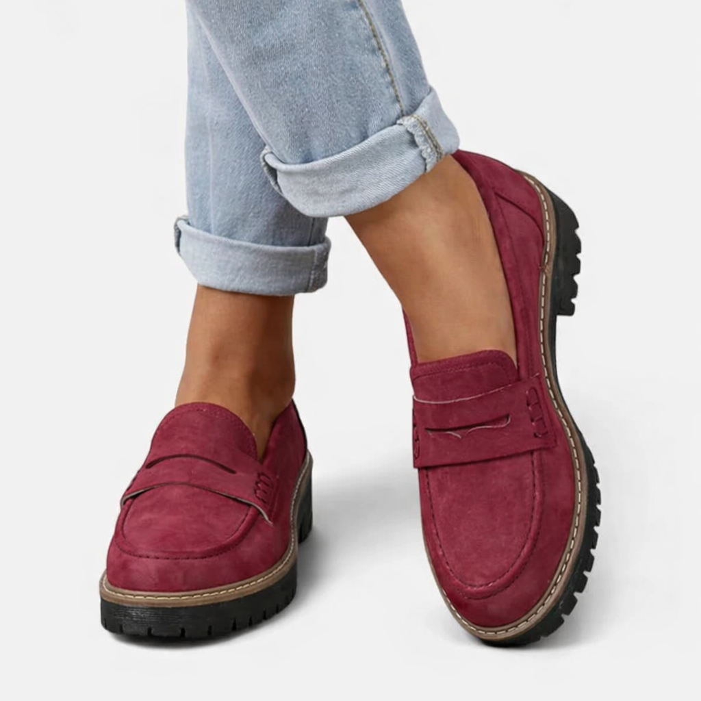 Suvella | Women's Orthopaedic Suede-Look Block Heel Loafers