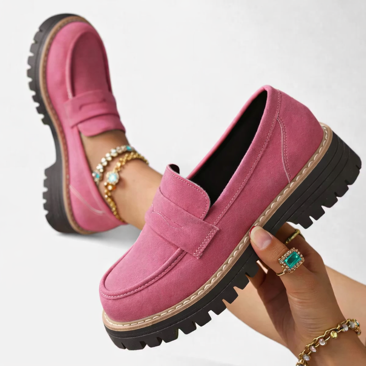 Suvella | Women's Orthopaedic Suede-Look Block Heel Loafers