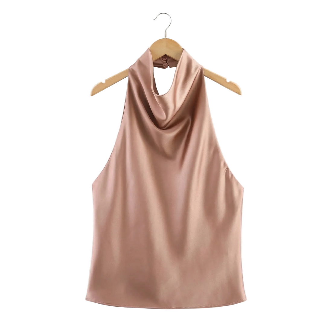 Elodie | Women’s Satin Halter Neck Top