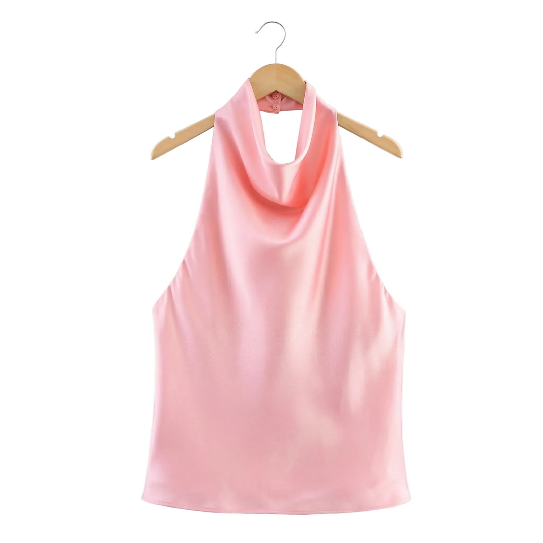 Elodie | Women’s Satin Halter Neck Top