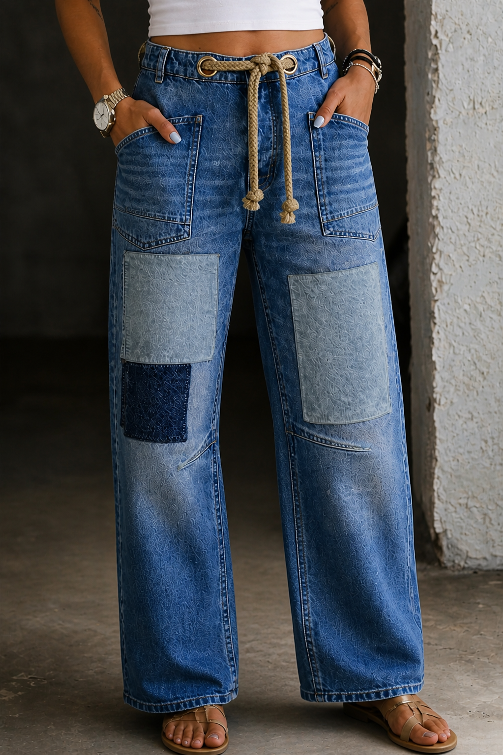 Elvarra | Women’s Relaxed Patchwork Drawstring Trousers