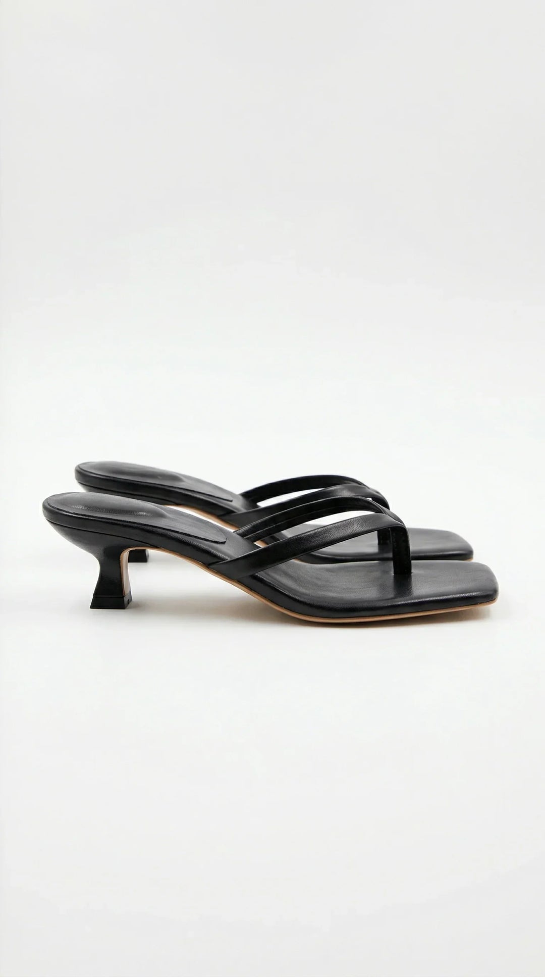 Luvienne | Women's Strappy Square-Toe Kitten Heel Mule Sandals 3