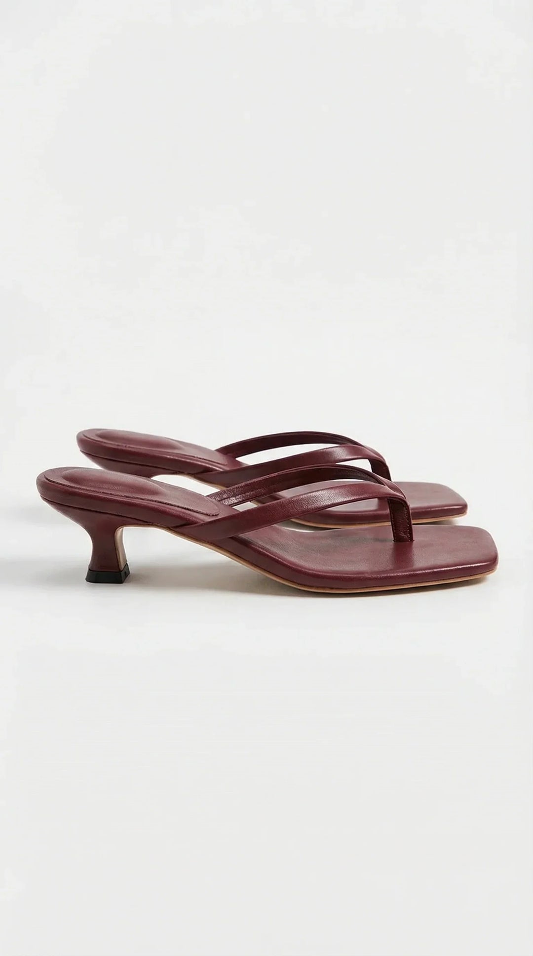 Luvienne | Women's Strappy Square-Toe Kitten Heel Mule Sandals 5