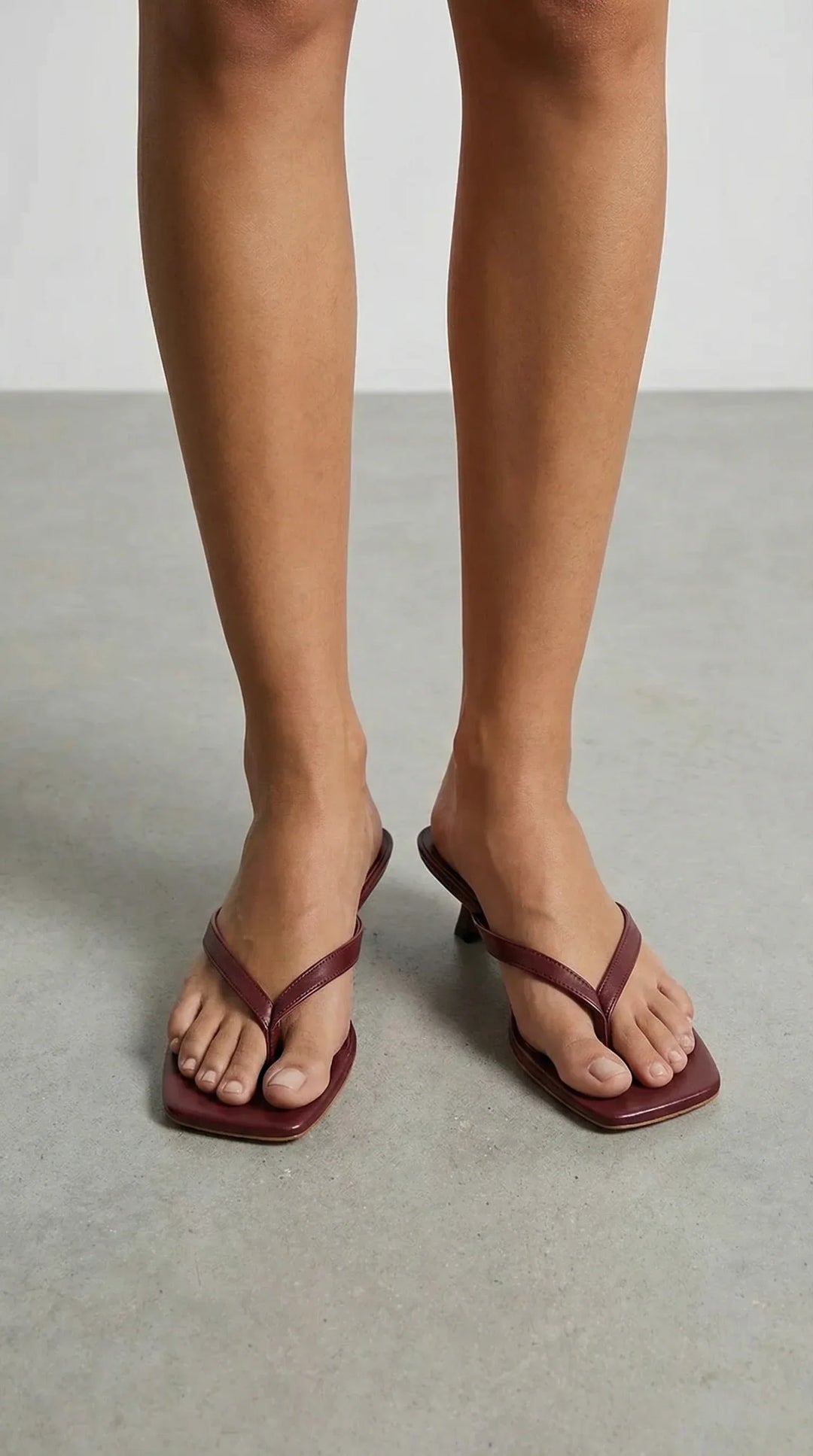 Luvienne | Women's Strappy Square-Toe Kitten Heel Mule Sandals 6