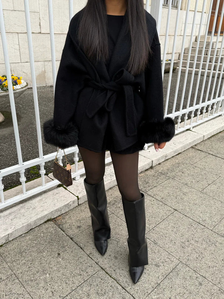 Woolvienne | Women's Luxury Wool Belted Wrap Coat 1