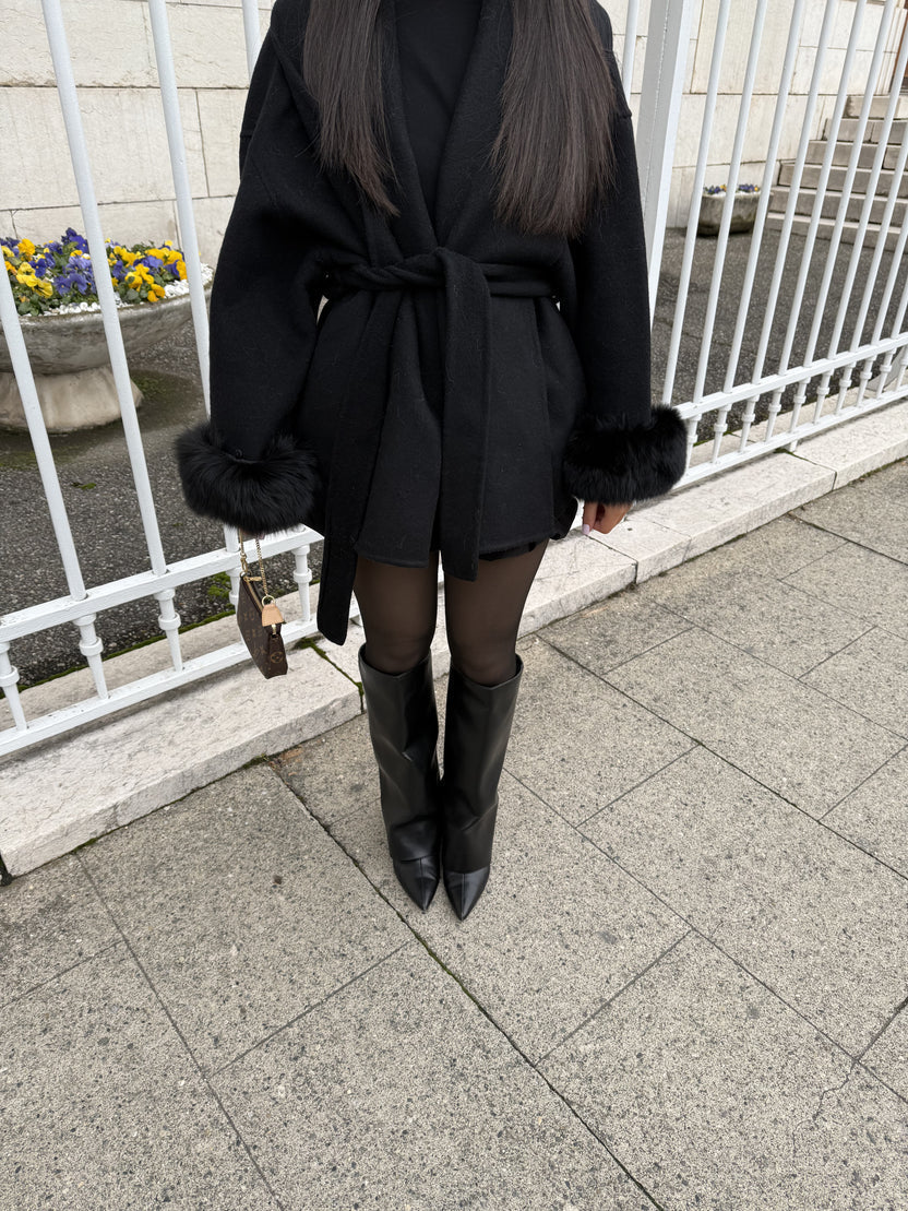 Woolvienne | Women's Luxury Wool Belted Wrap Coat 7
