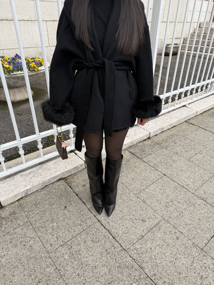 Woolvienne | Women's Luxury Wool Belted Wrap Coat 7