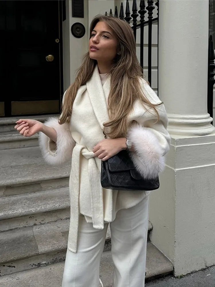 Woolvienne | Women's Luxury Wool Belted Wrap Coat 6