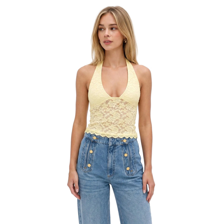 Isaline | Women’s Lace Halter Neck Top