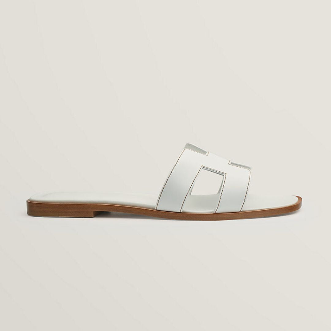 Solmirelle | Women's Genuine Leather Cut-Out Flat Comfort Sandals 5