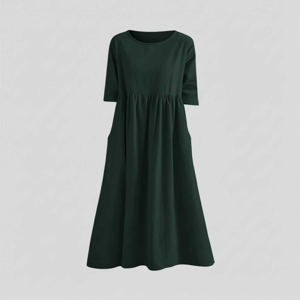 Mirevella | Women's Relaxed Midi Dress with Pockets – Elegant Casual Summer Dress 5
